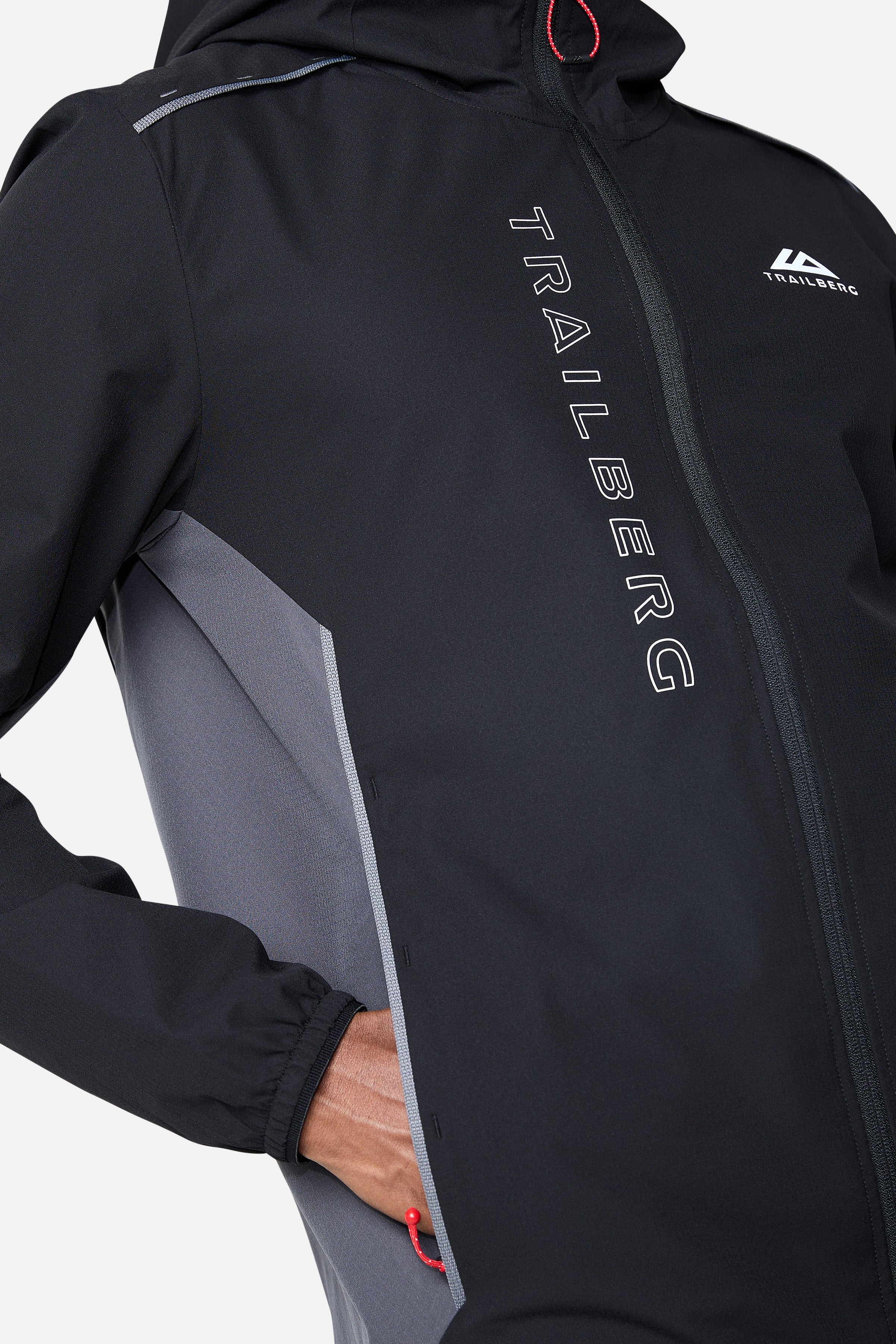 SS26 Triathlon Windbreaker - Black/Volcano Grey/Blazing Red