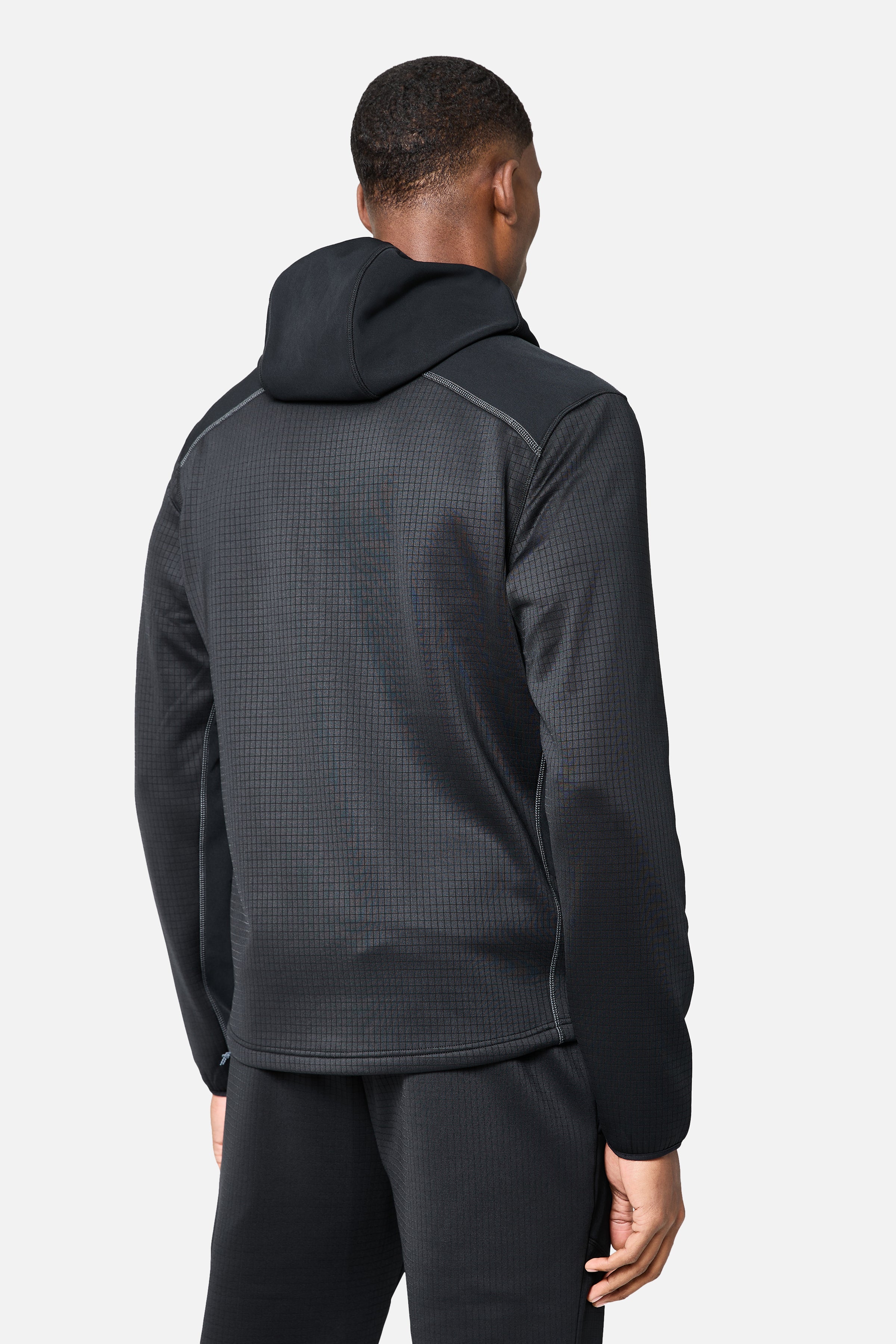 District Gridded Fleece Tracksuit - Black/Volcano Grey