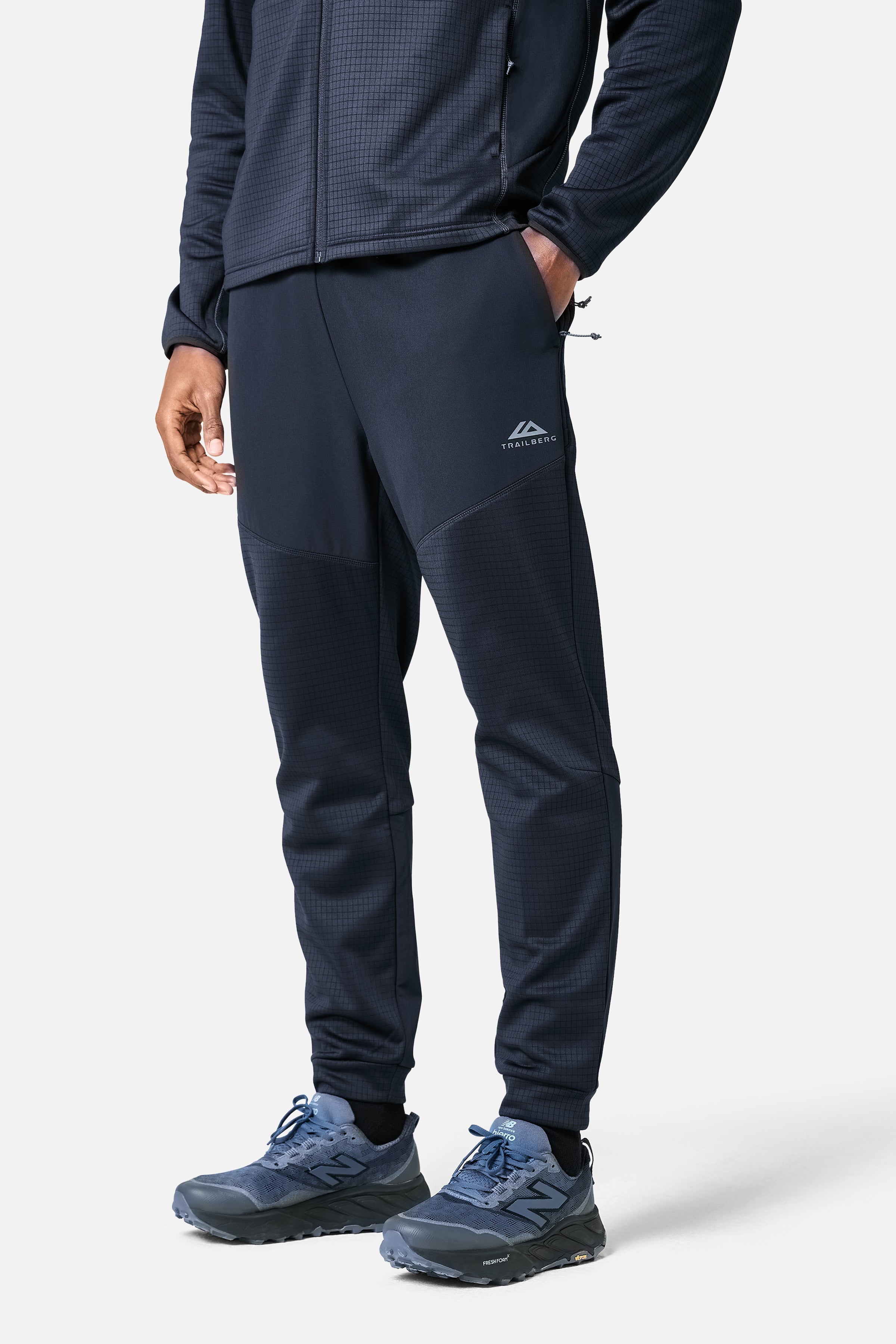 District Gridded Fleece Jogger - Deep Ocean/Storm Grey