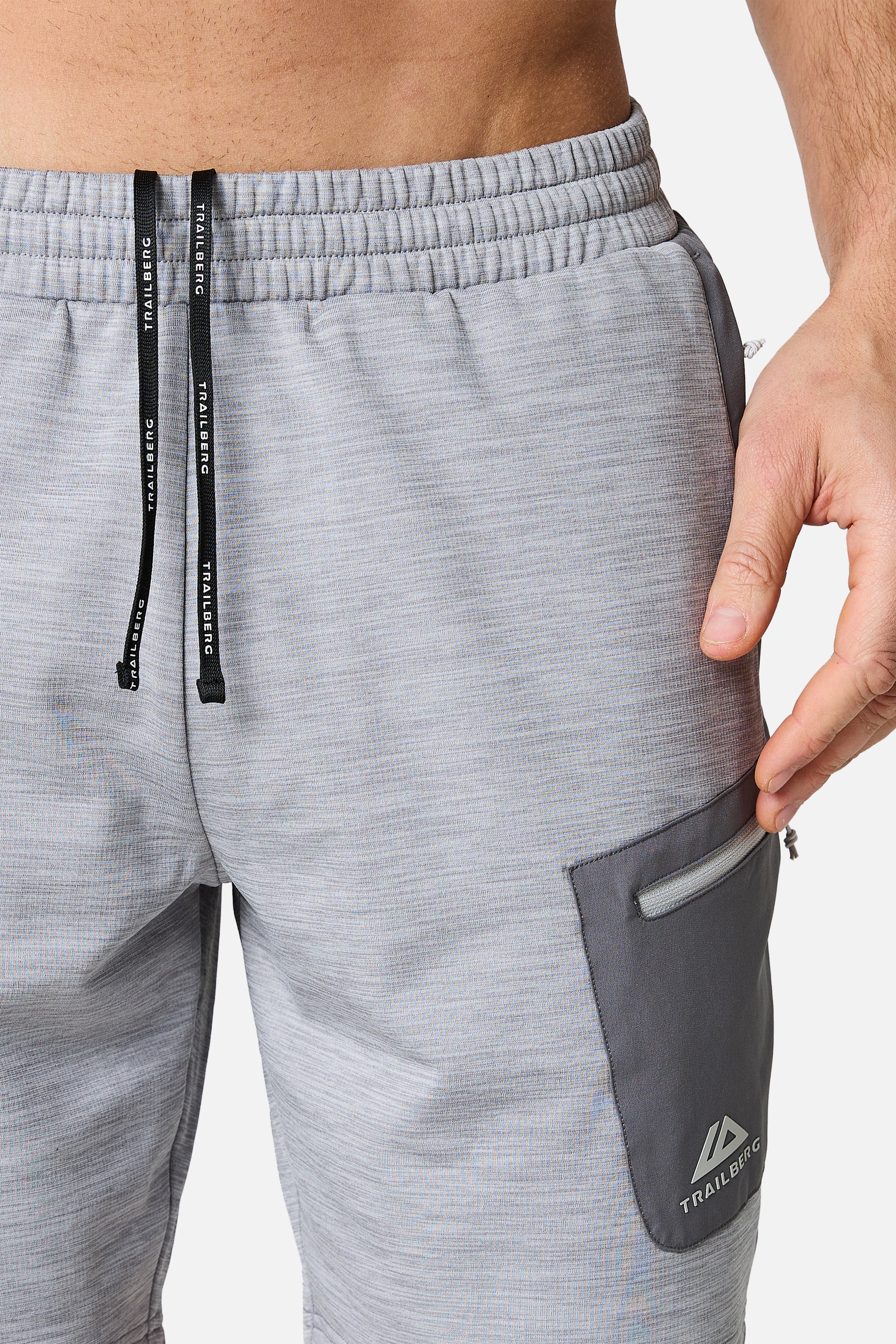 Vale Gridded Fleece Short - Lunar Grey/Nightfall Grey