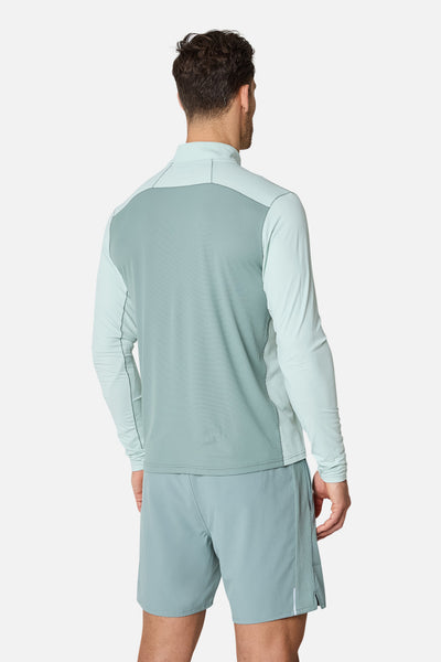 Nucleus Outdoor 1/4 Zip - Tide Mist/Willow Green