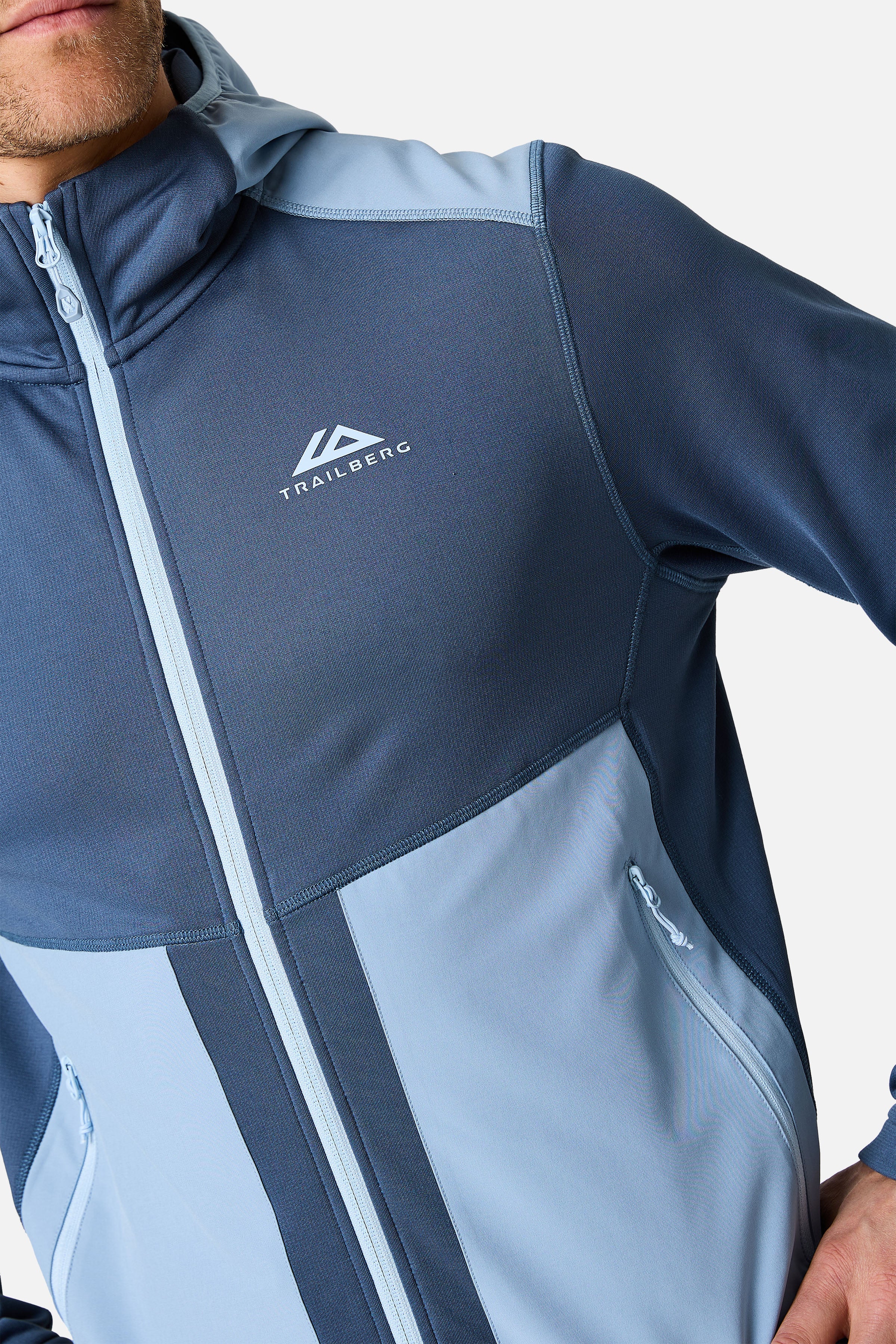 Vale Gridded Fleece Hood - Breeze/Skylar