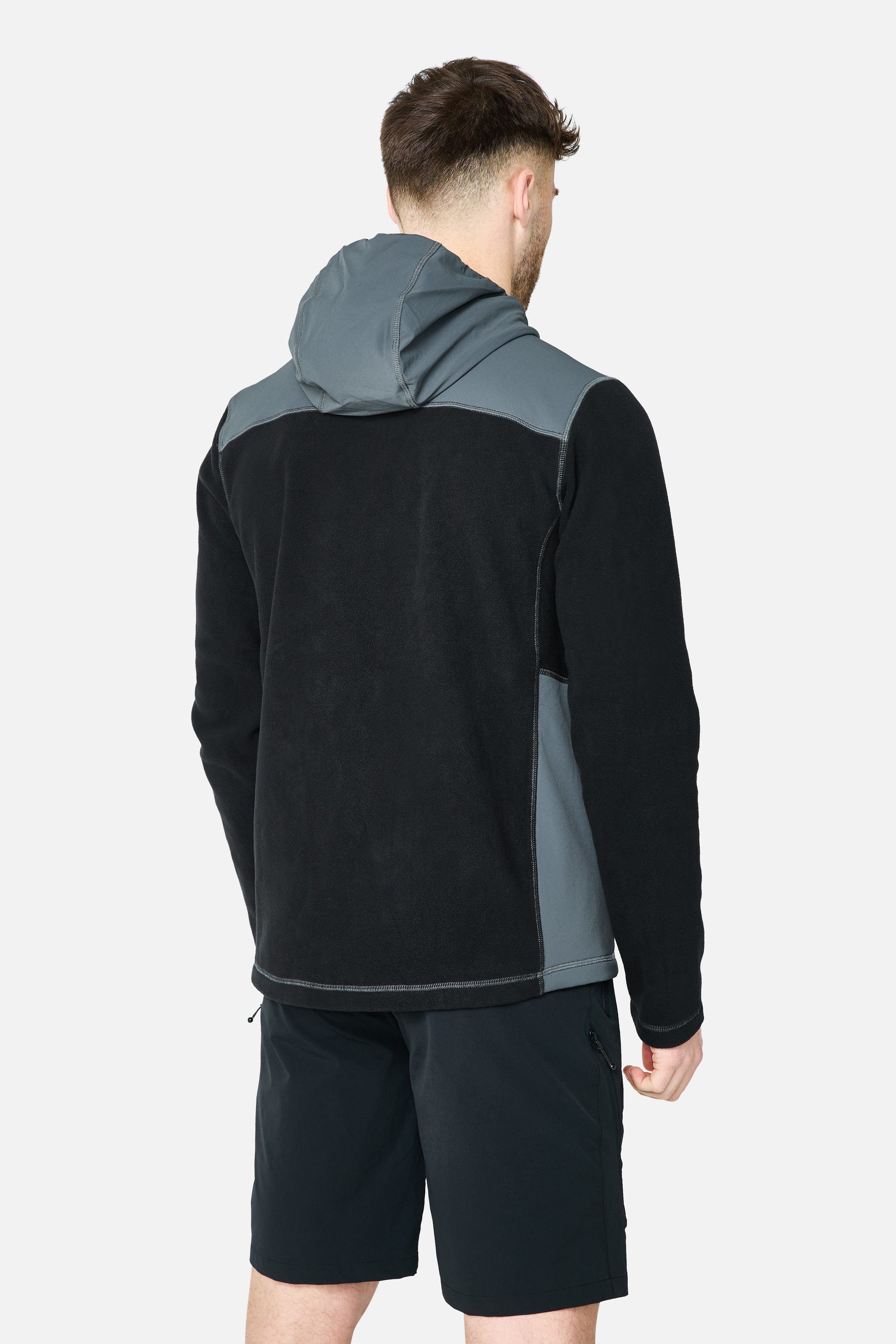 Tundra Microfleece Hybrid Hood - Black/Volcano Grey