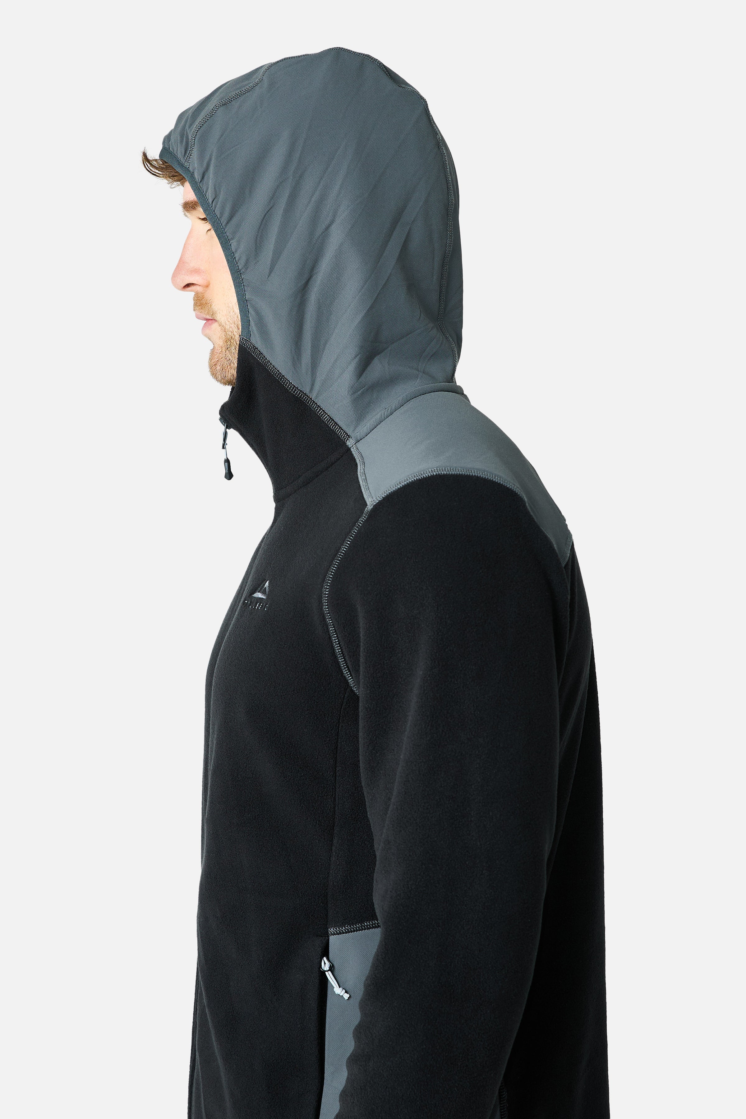 Tundra Microfleece Hybrid Hood - Black/Volcano Grey