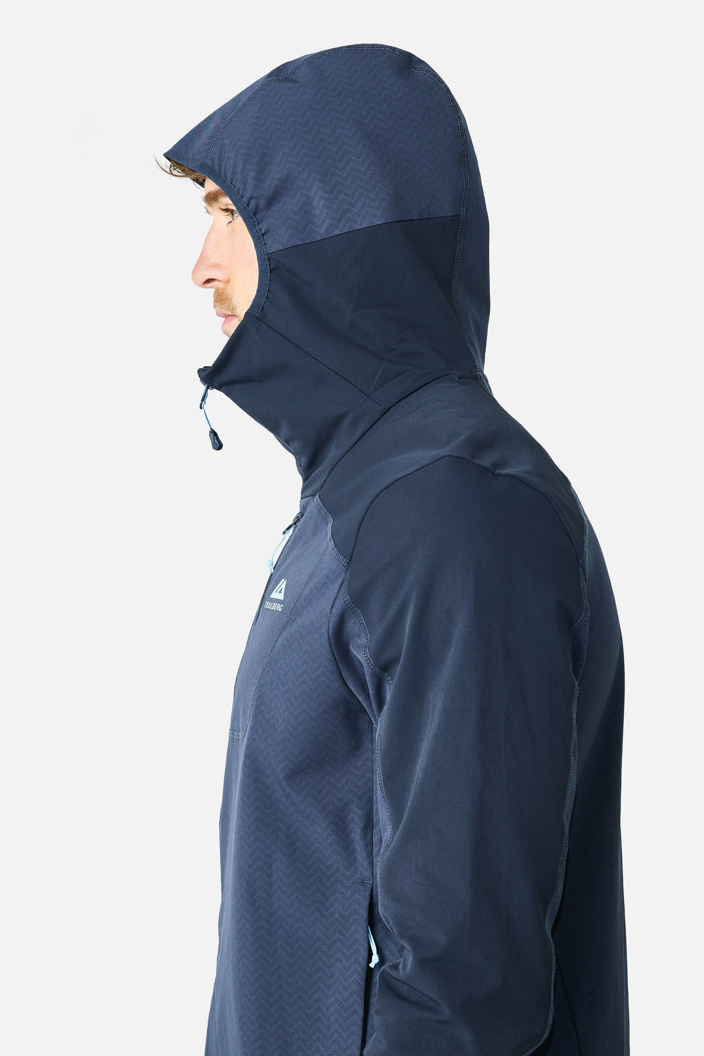 Caldera Grid Fleece Hood - Storm Blue/Deep Ocean