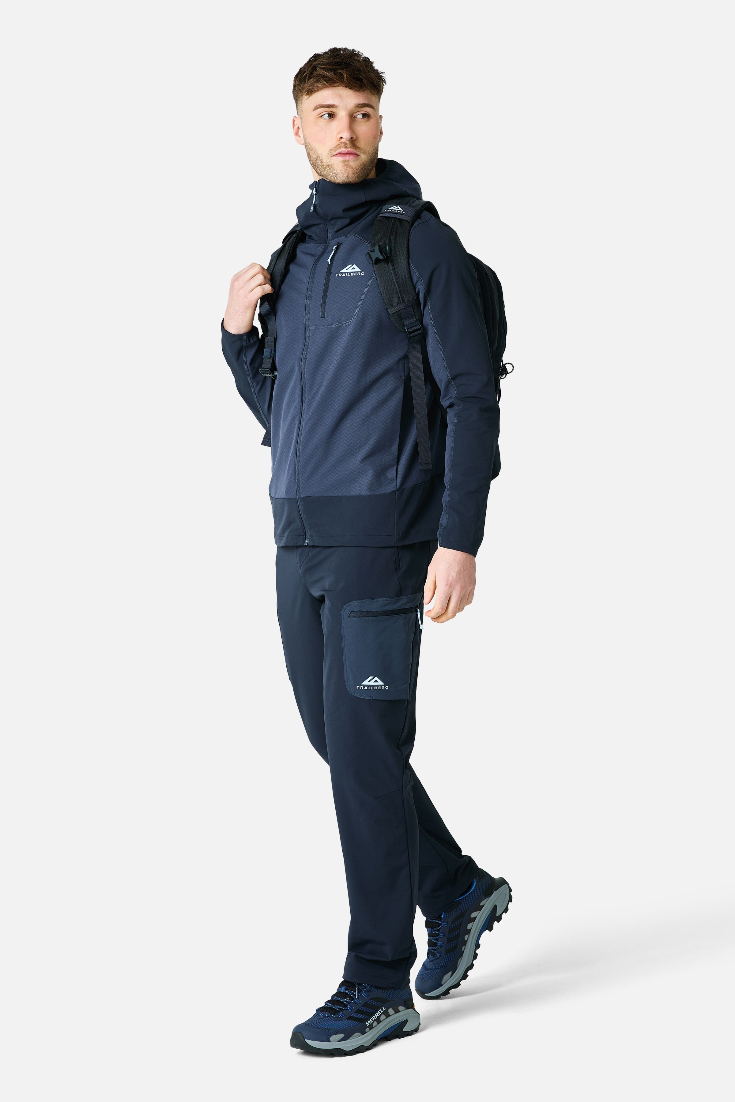 Caldera Gridded Fleece Tracksuit - Storm Blue/Deep Ocean