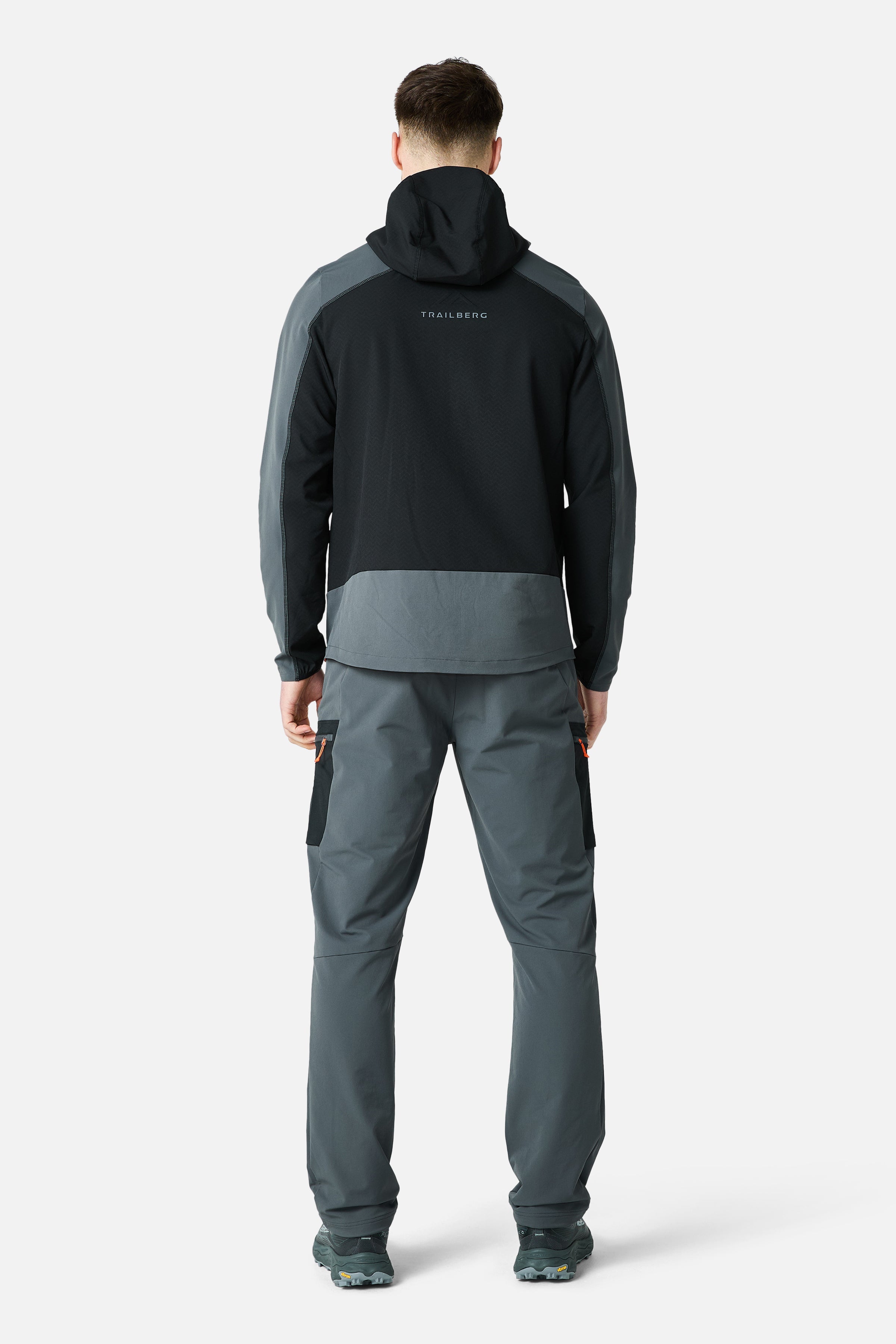 Caldera Grid Fleece Hood - Black/Volcano Grey