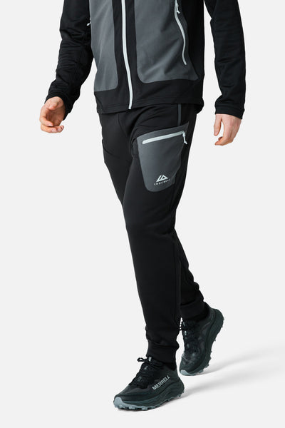 Vale Gridded Fleece Pant - Black/Volcano Grey