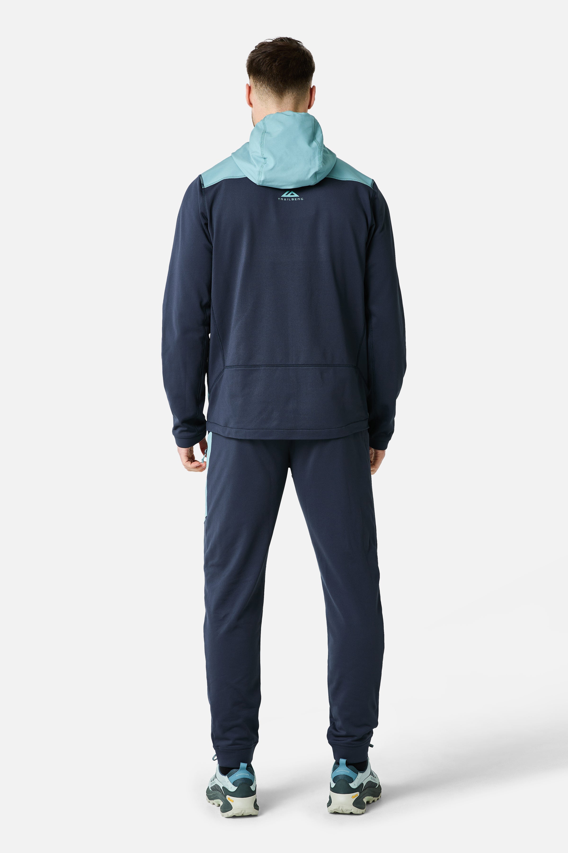 Vale Gridded Fleece Tracksuit - Storm Blue/Deep Ocean