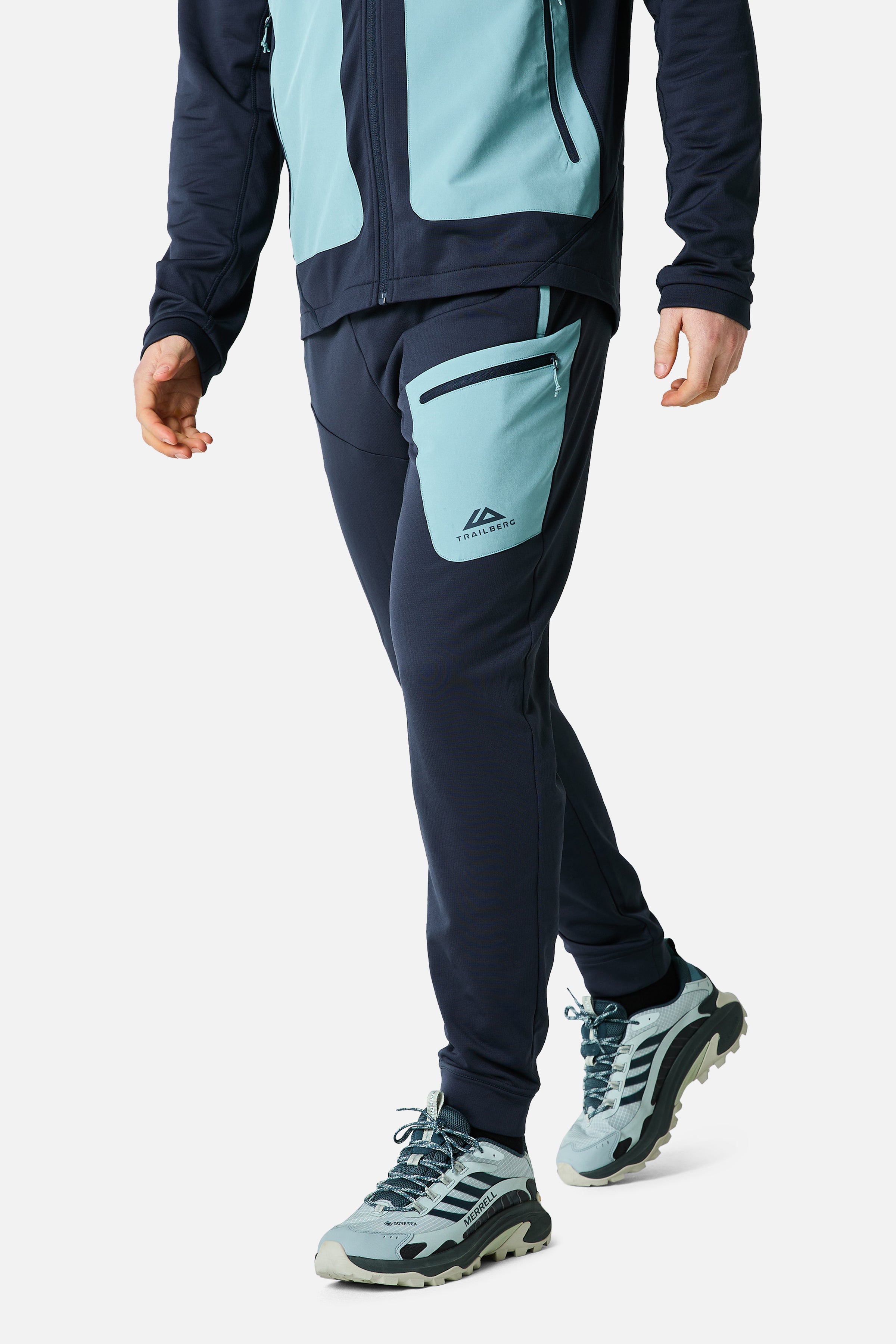 Vale Gridded Fleece Pant - Storm Blue/Polar Breeze