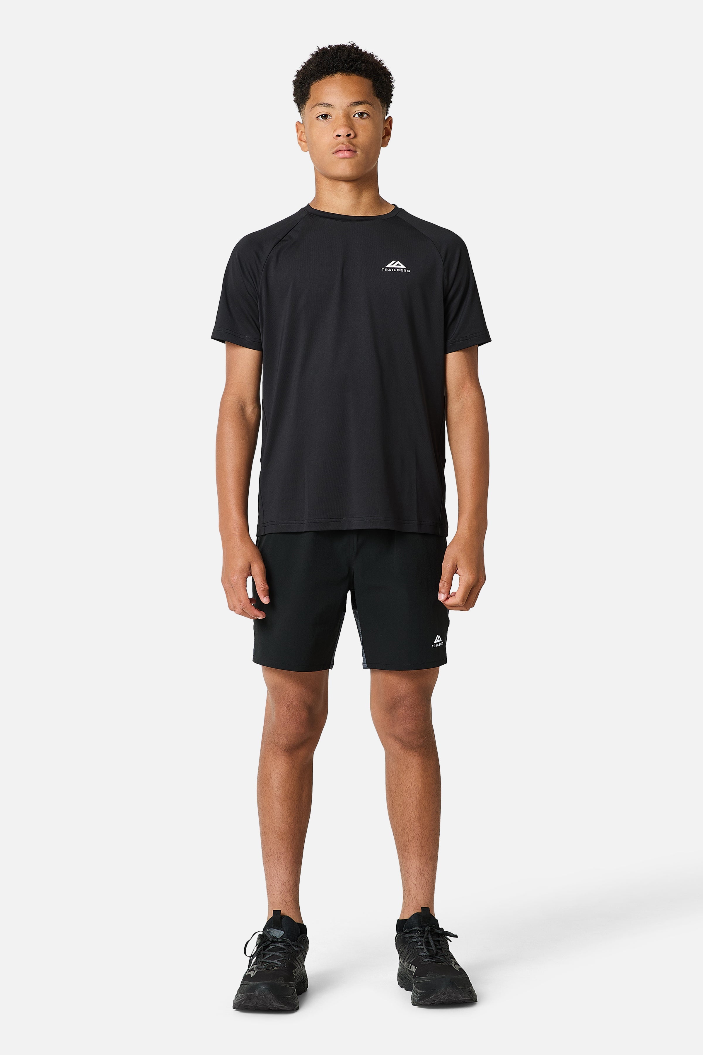 Boys Rapid Grid Tee - Black/Graphite Grey