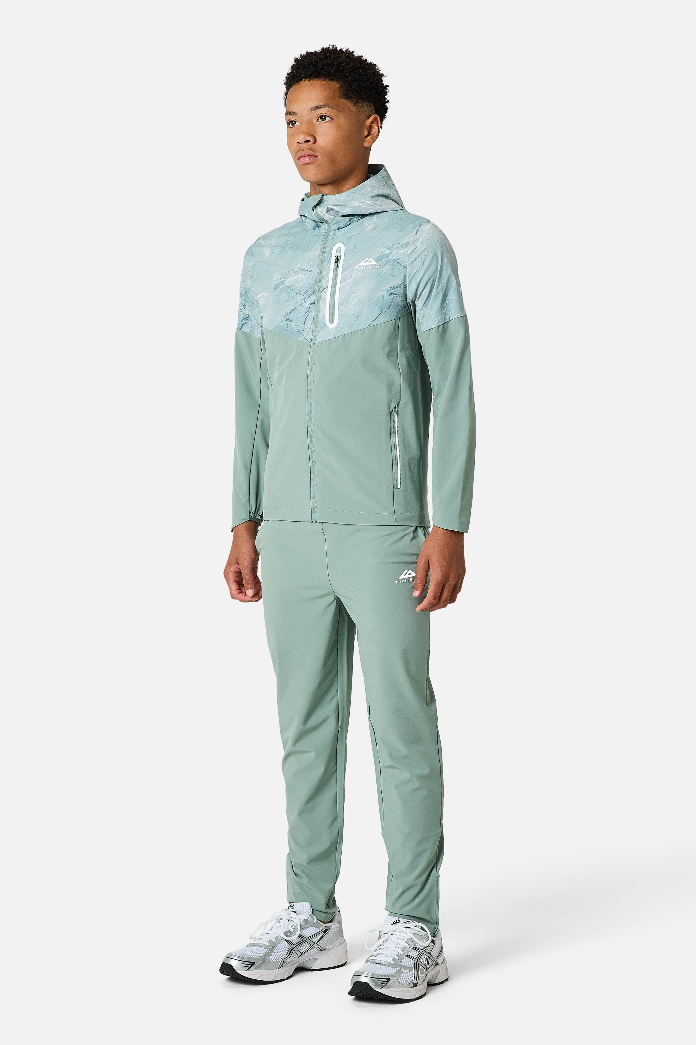 Boys Slate Tracksuit - Willow Green/Tide Mist