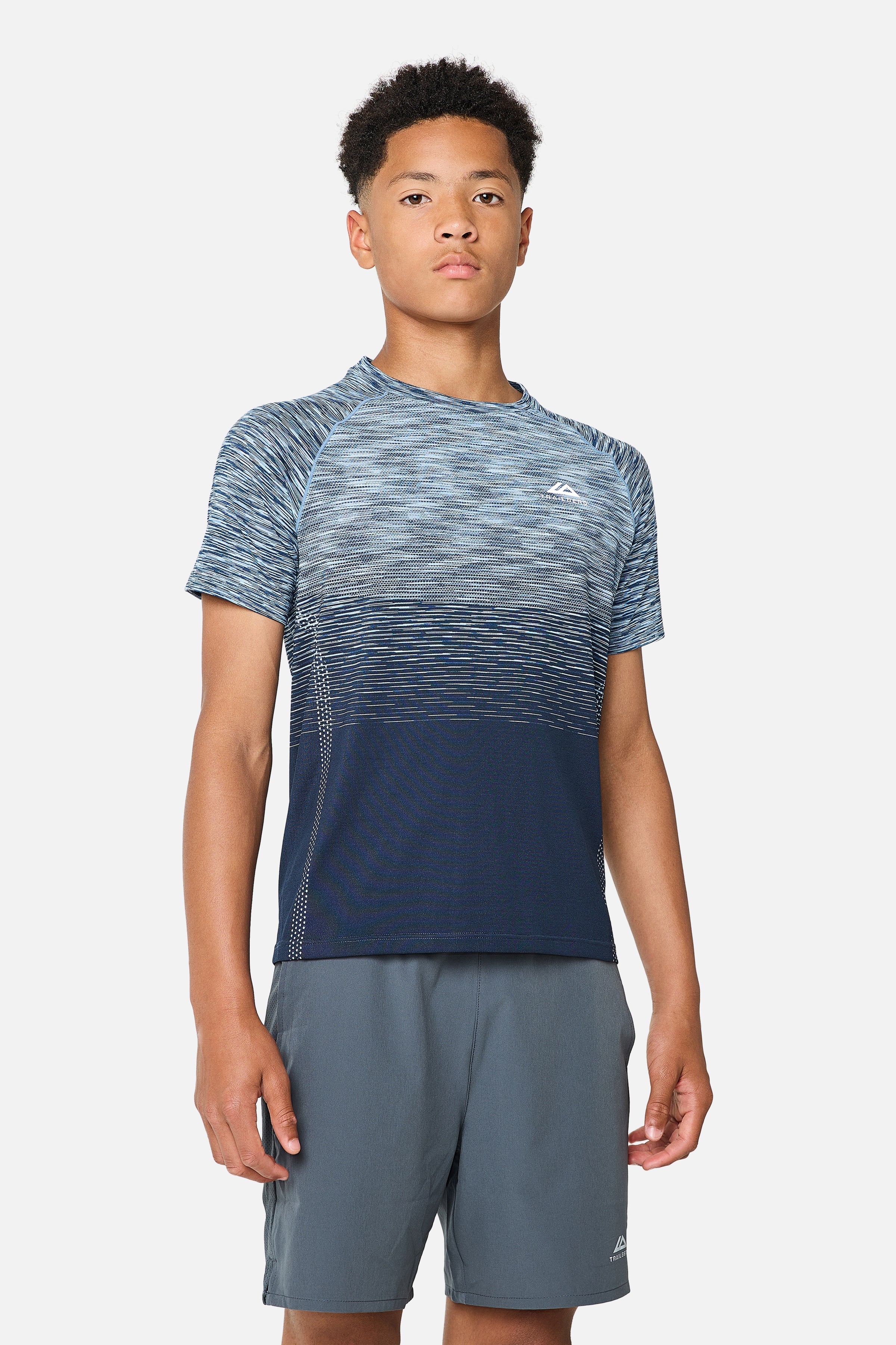 Boys Aero Seamless Tee - Storm Blue/Washed Indigo/Frosted Air/Midnight Blue