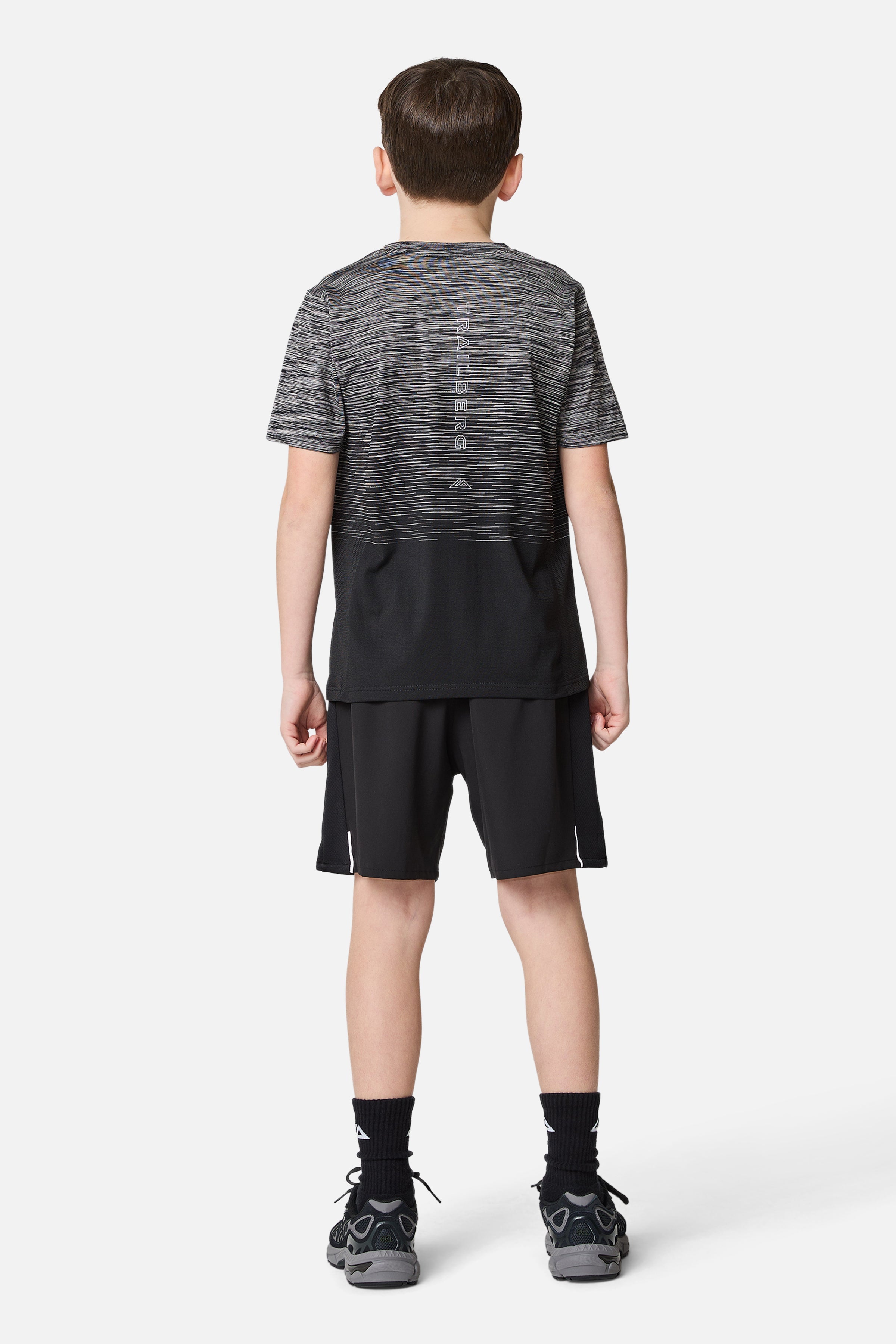 Boys Frequency Seamless Tee - Black/Moon Grey
