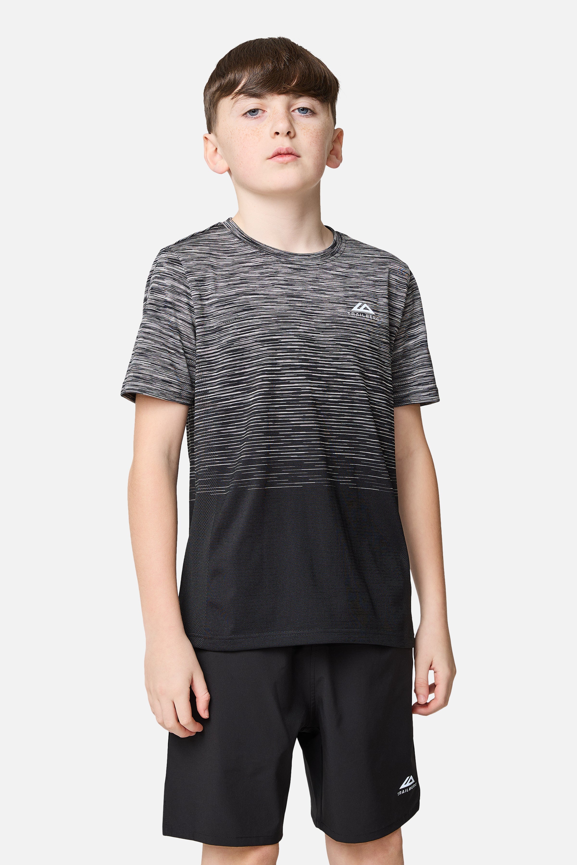 Boys Frequency Seamless Tee - Black/Moon Grey