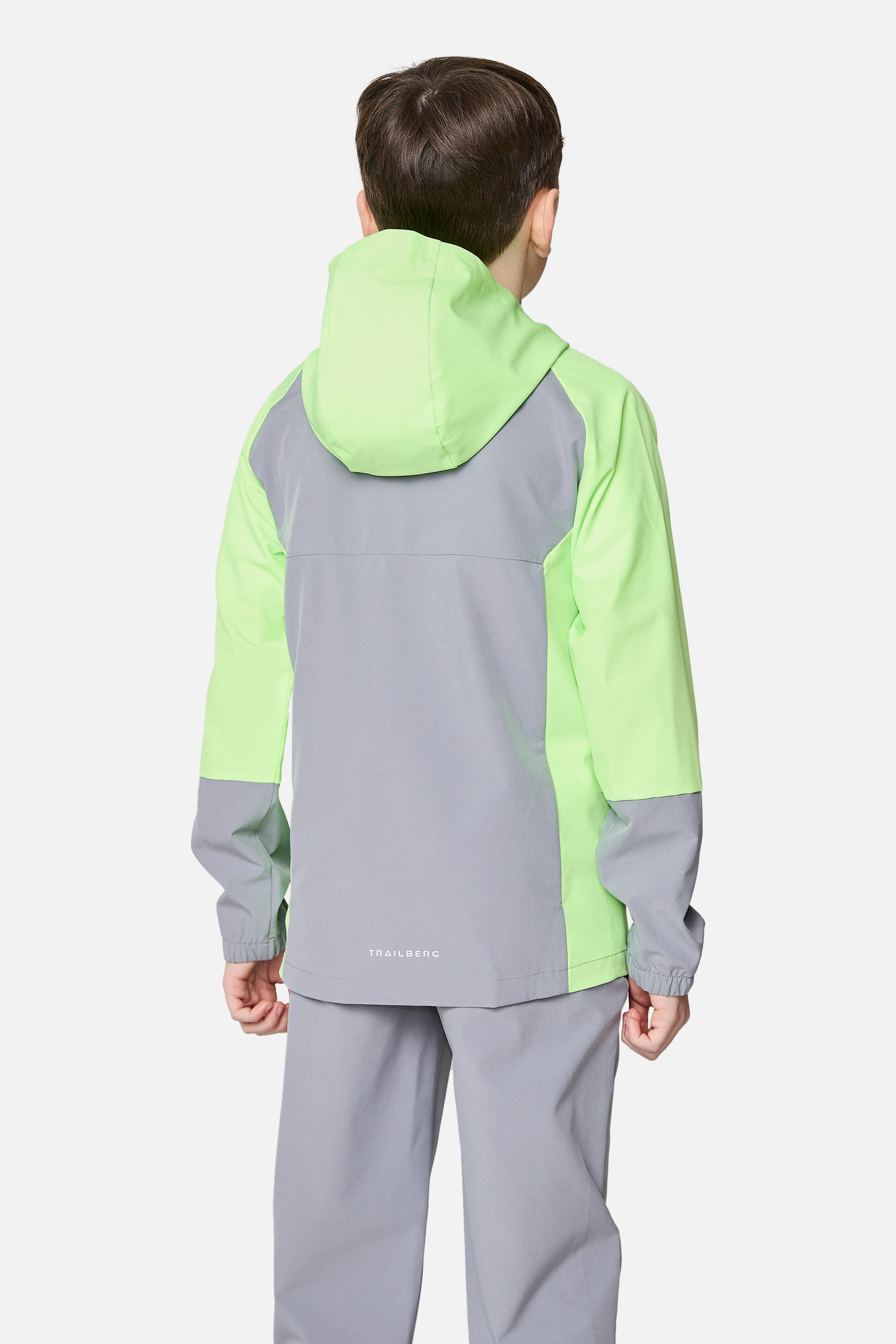 Boys Essentials Hood - Moon Grey/Neon Lime