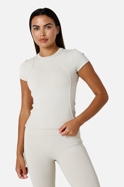 Womens Ignite Tee - Mercury Mist/Candlelight White