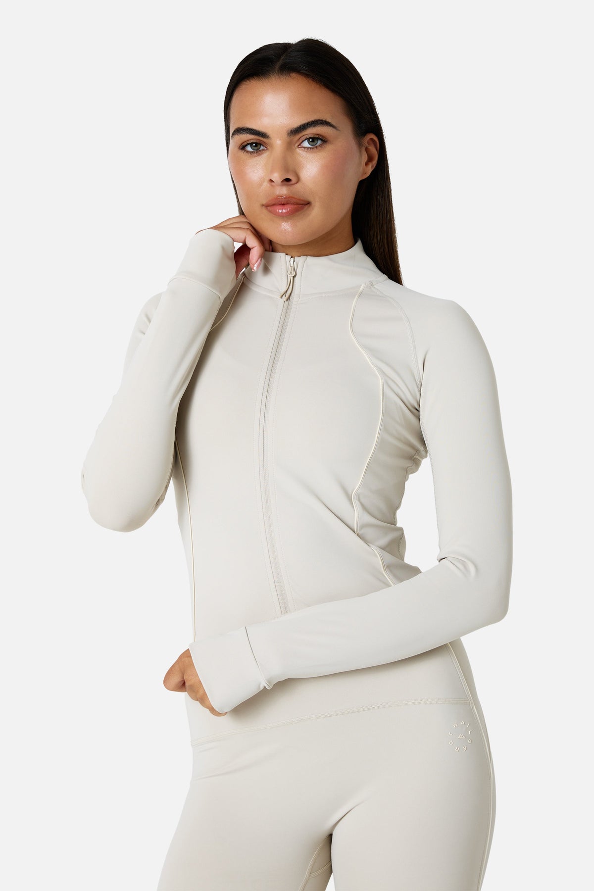 Womens Ignite Full Zip Track Jacket - Mercury Mist/Candlelight White
