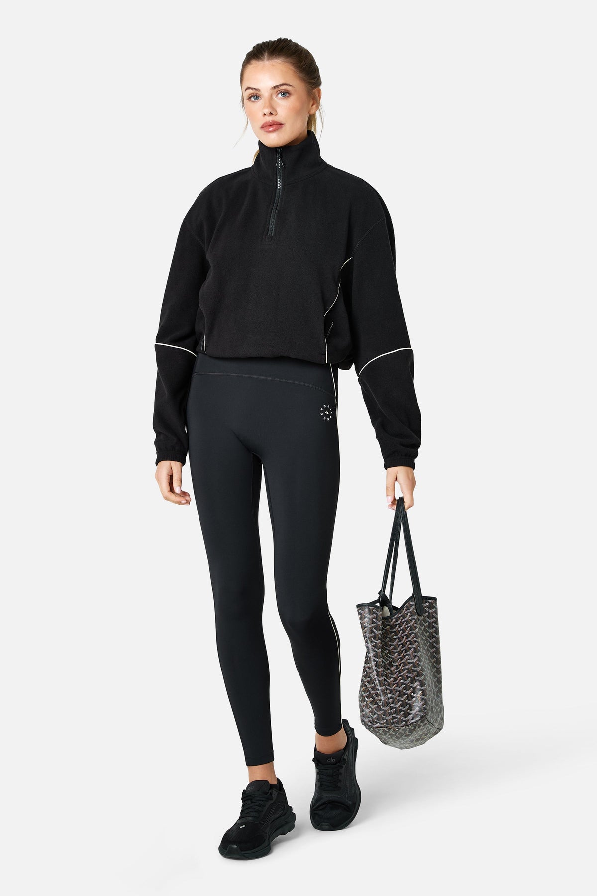 Womens Ignite Microfleece 1/4 Zip - Black/Candlelight White