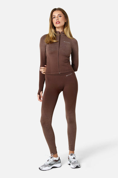 Womens Evocurve Seamless Jacket Set - Bitter Chocolate