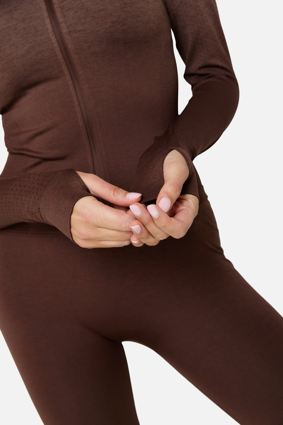 Womens Evocurve Seamless Track Jacket - Bitter Chocolate