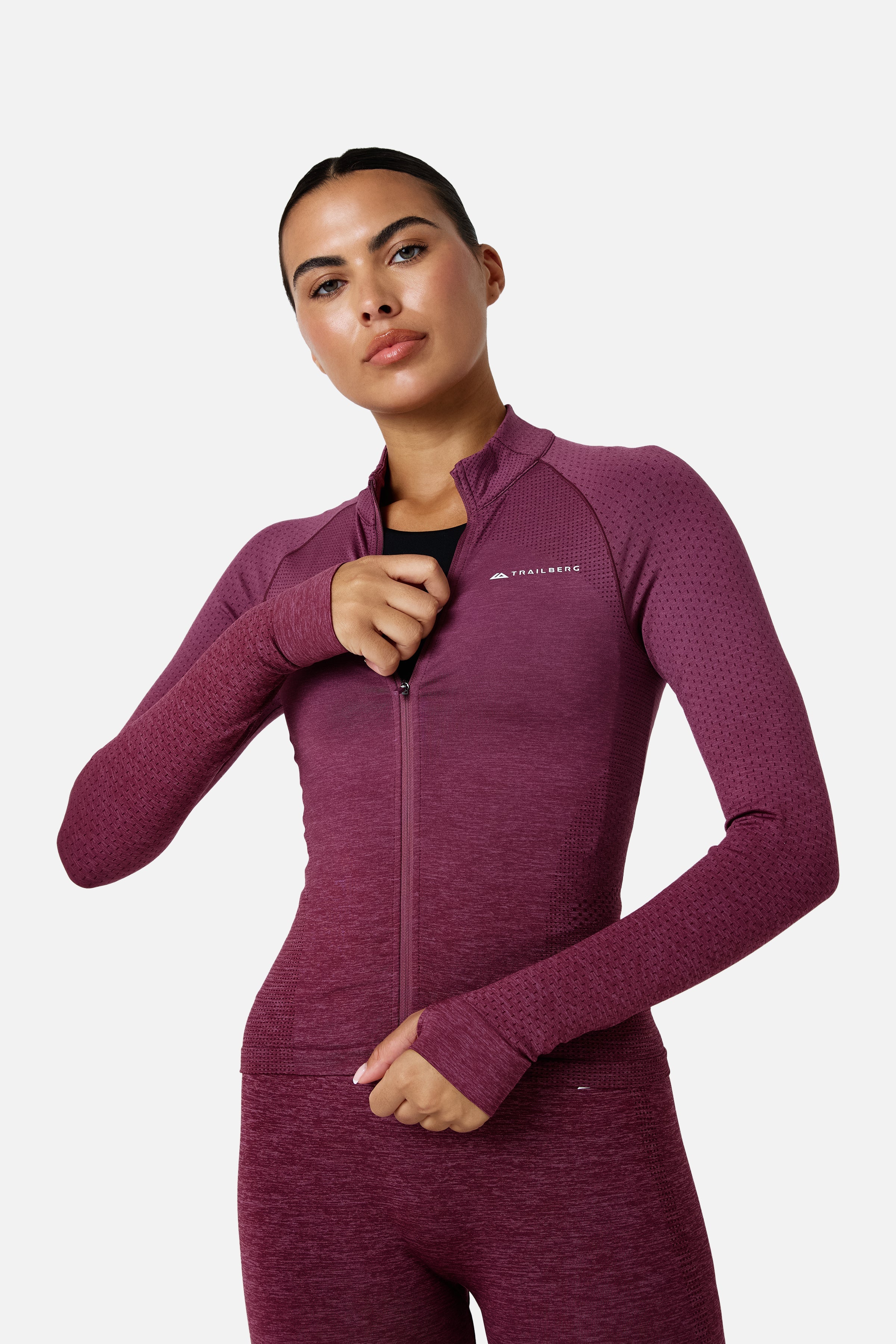 Womens Evocurve Seamless Track Jacket - Mineral Blush
