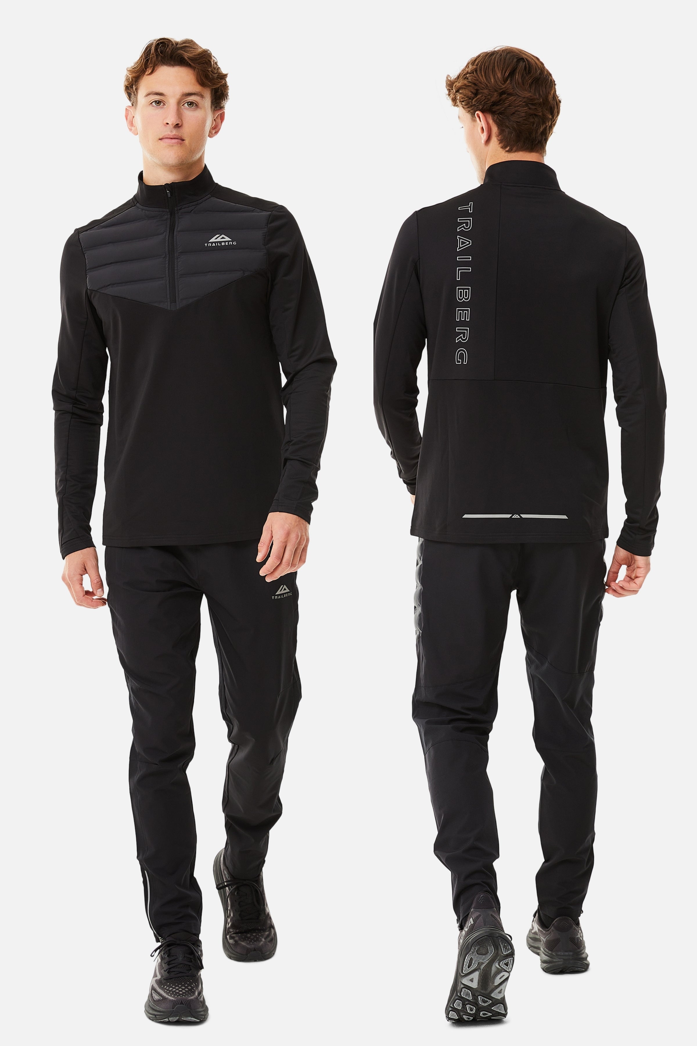 Rhine Hybrid Quarter Zip Pant Set - Black
