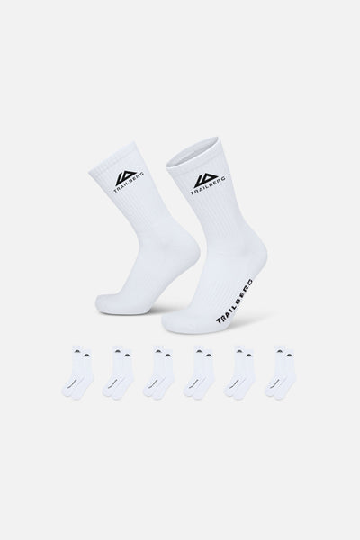 Edgebound 6 Pack Sock - White